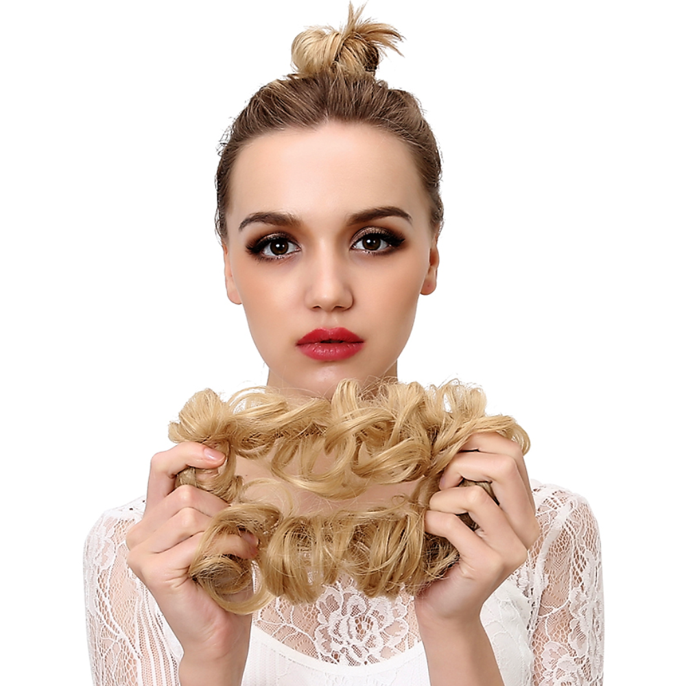 Synthetic Hair Scrunchie Bun Hair Piece Elastic,,Perruques RL Moda Wigs Inc..